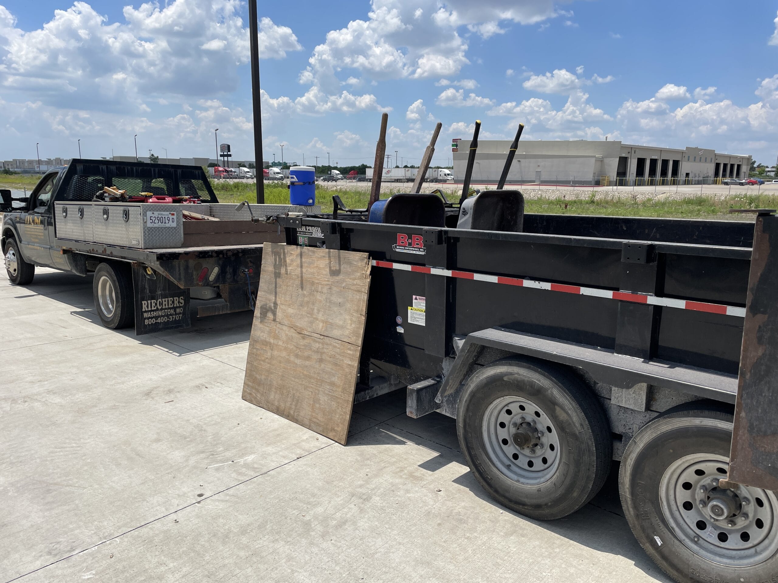 Behnke equipment trailer in use for landscape