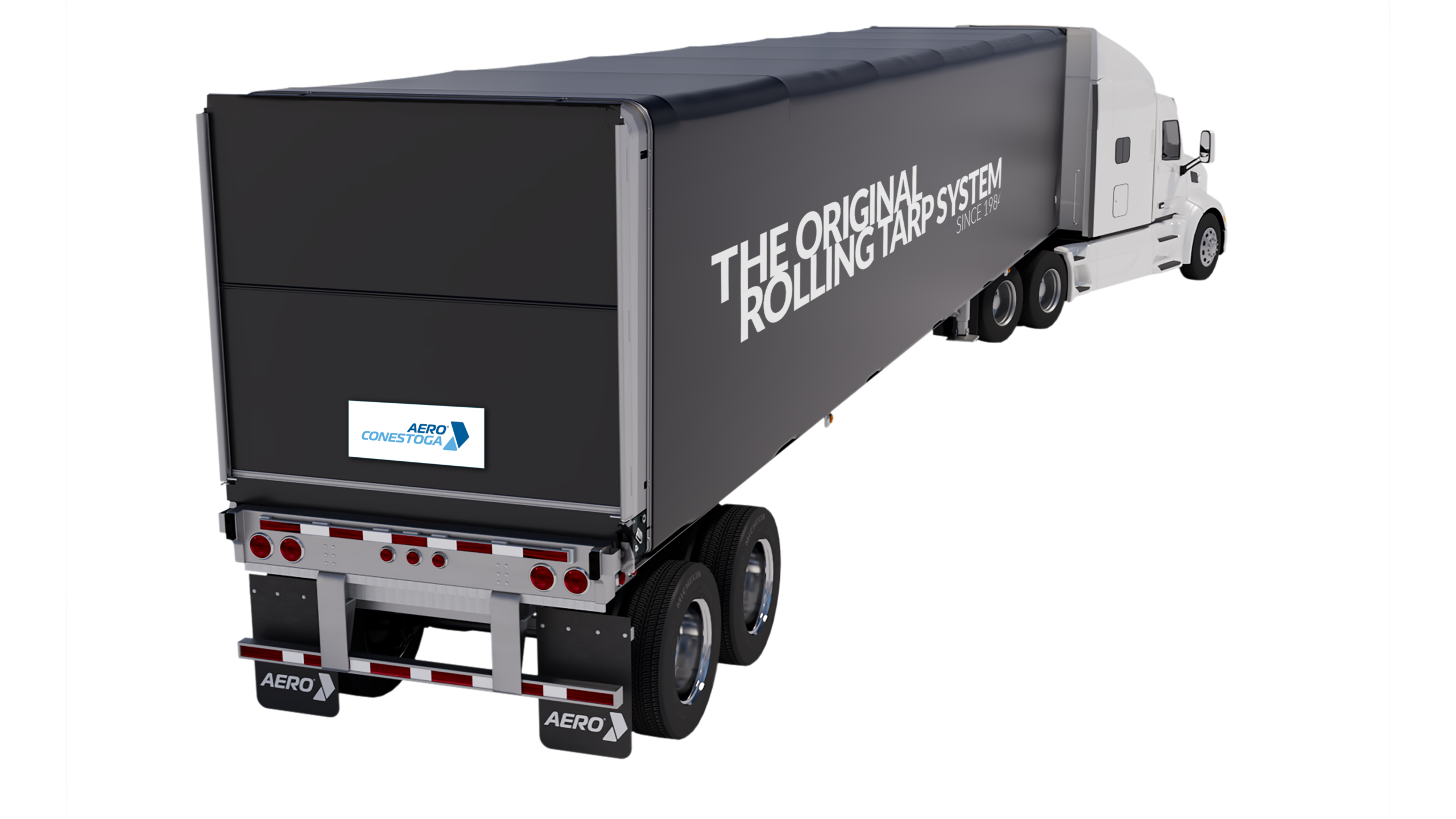 Aero Conestoga – 1 Conestoga Trailer set-up on platform trailer